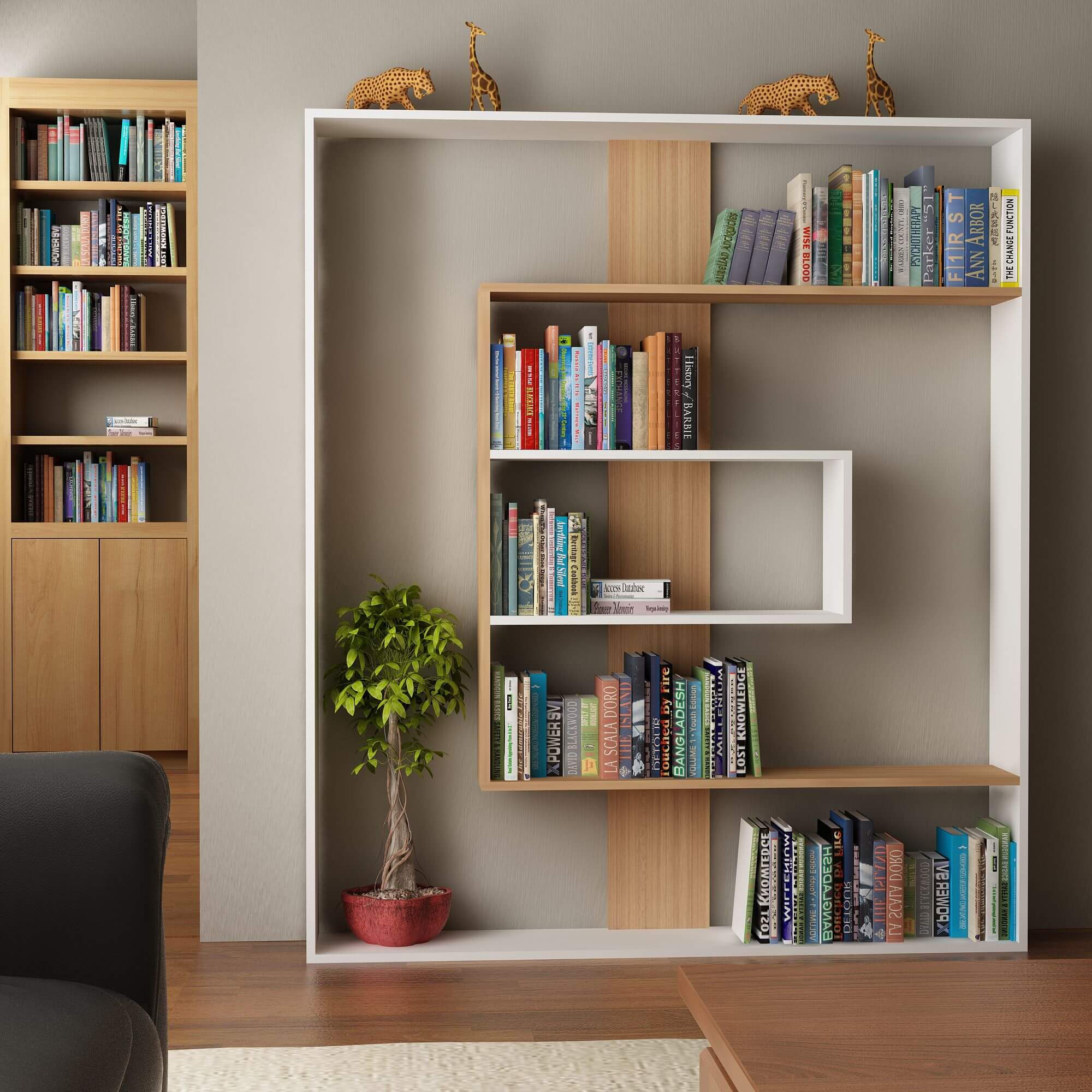 طراحی قفسه کتاب کتابخانه05